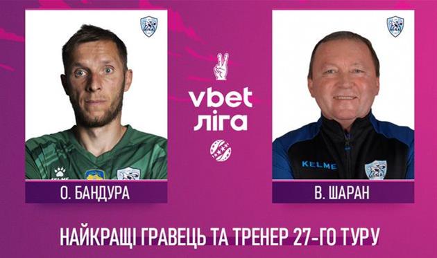 Бандура та Шаран — найкращі гравець та тренер 27 туру УПЛ