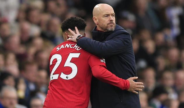 Джейдон Санчо та Ерік тен Гаг, getty images