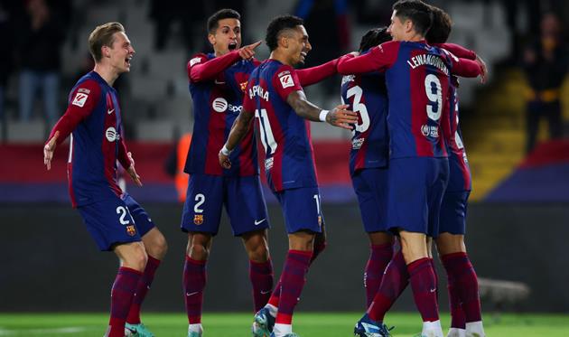 Радощі гравців Барселони, getty images