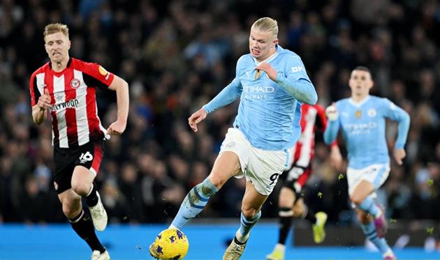 Ерлінг Голанд у матчі з Брентфордом, Getty Images