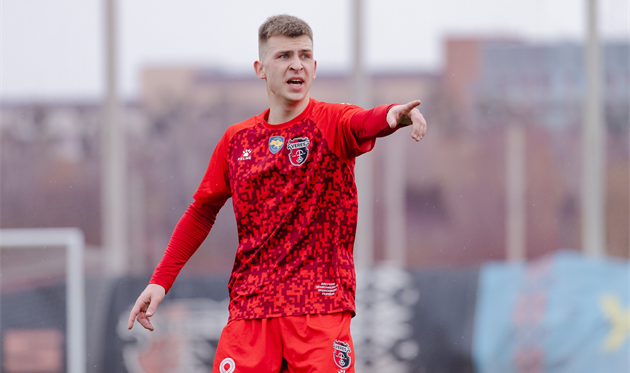 Дмитро Годя під час нещодавньої товариської гри з Колосом, яка закінчилася без голів / ФОТО: ФК ВЕРЕС