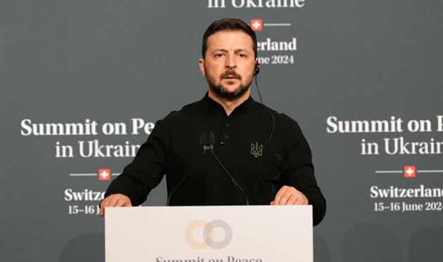Володимир Зеленський на першому Саміті Миру, Getty Images