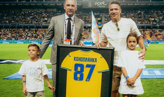 Андрій Шевченко та Євген Коноплянка, фото УАФ