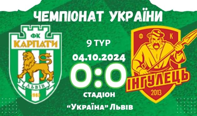 Карпати — Інгулець 0:0 Відео найкращих моментів та огляд матчу 04.10.2024
