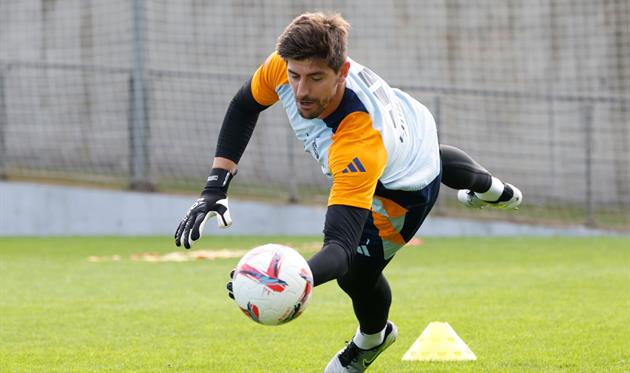 Куртуа на сьогоднішньому тренуванні, getty images