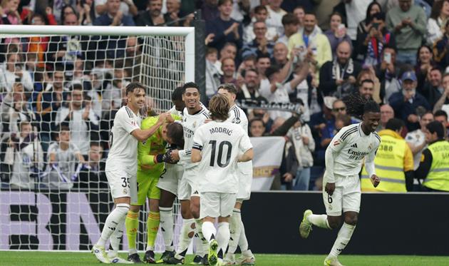 Гравці Реала святкують асист Андрія Луніна проти Осасуни, Getty Images
