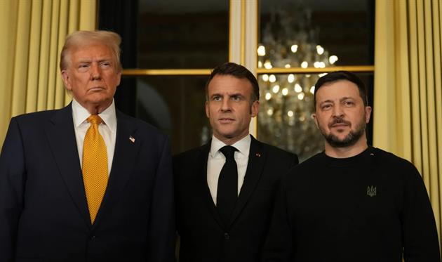 Трамп, Макрон, Зеленський, AP Photo / Aurelien Morissard