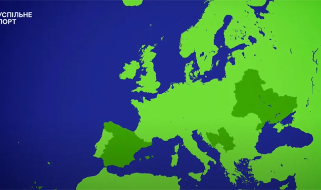 Мапа без українського Криму, яку показала ФІФА Скриншот / Суспільне Спорт