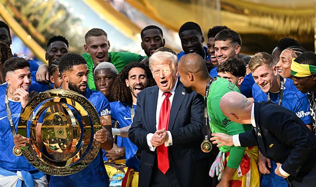 Гравці Челсі з Дональдом Трампом, Getty Images