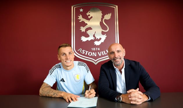 Люка Дінь (ліворуч), ФК Астон Вілла