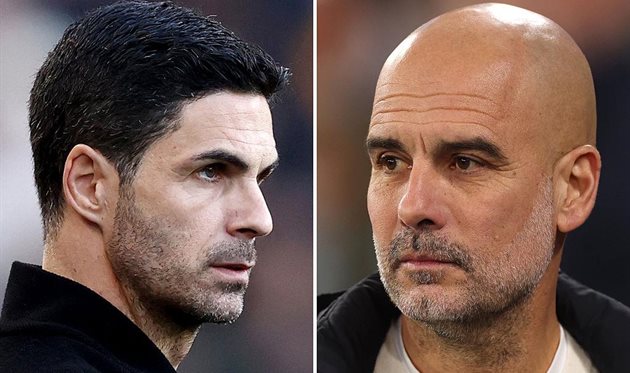 Artet against Guardiola, Getty Images