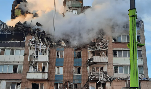 Пошкоджена багатоповерхівка в Тернополі, ДСНС України