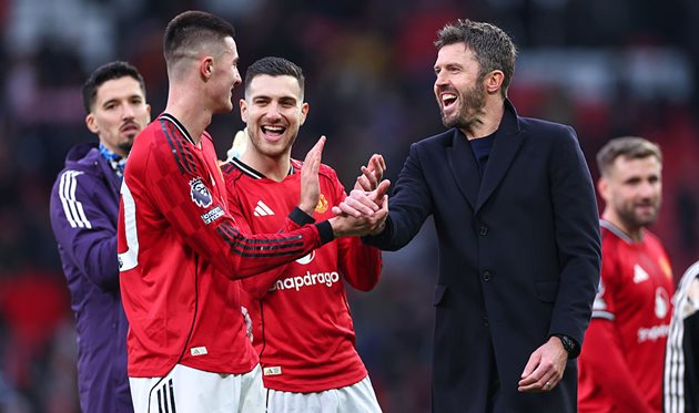 Майкл Каррік святкує перемогу з командою, getty images