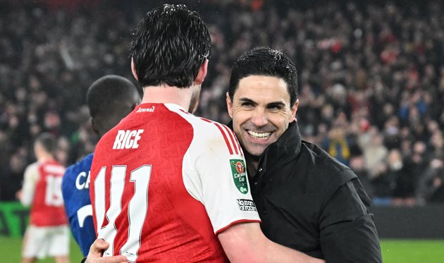 Деклан Райс і Мікель Артета, Getty Images