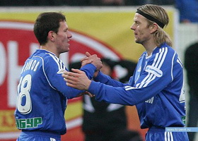 Зырянов и Тимощук радуются победе, фото ФК Зенит