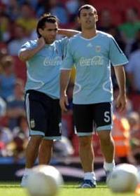 Хавьер Маскерано и Карлос Тевес