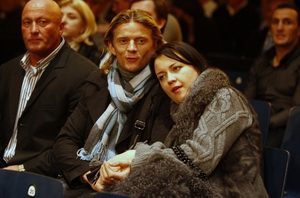 Тимощук с женой на боксерском поединке между Валуевым и Хэем, Getty Images